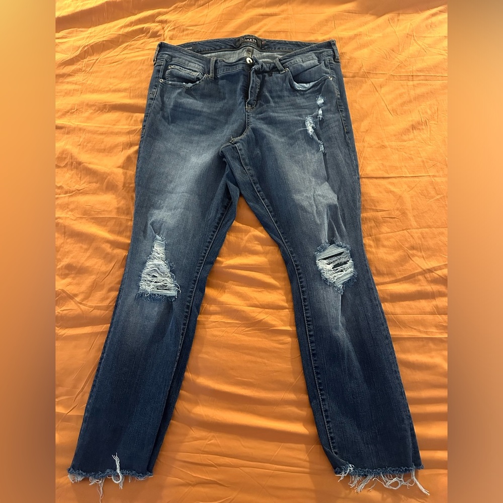 Size 16R Torrid premium jeans, distressed look. No stains